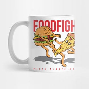 Pizza vs burger fight design Mug